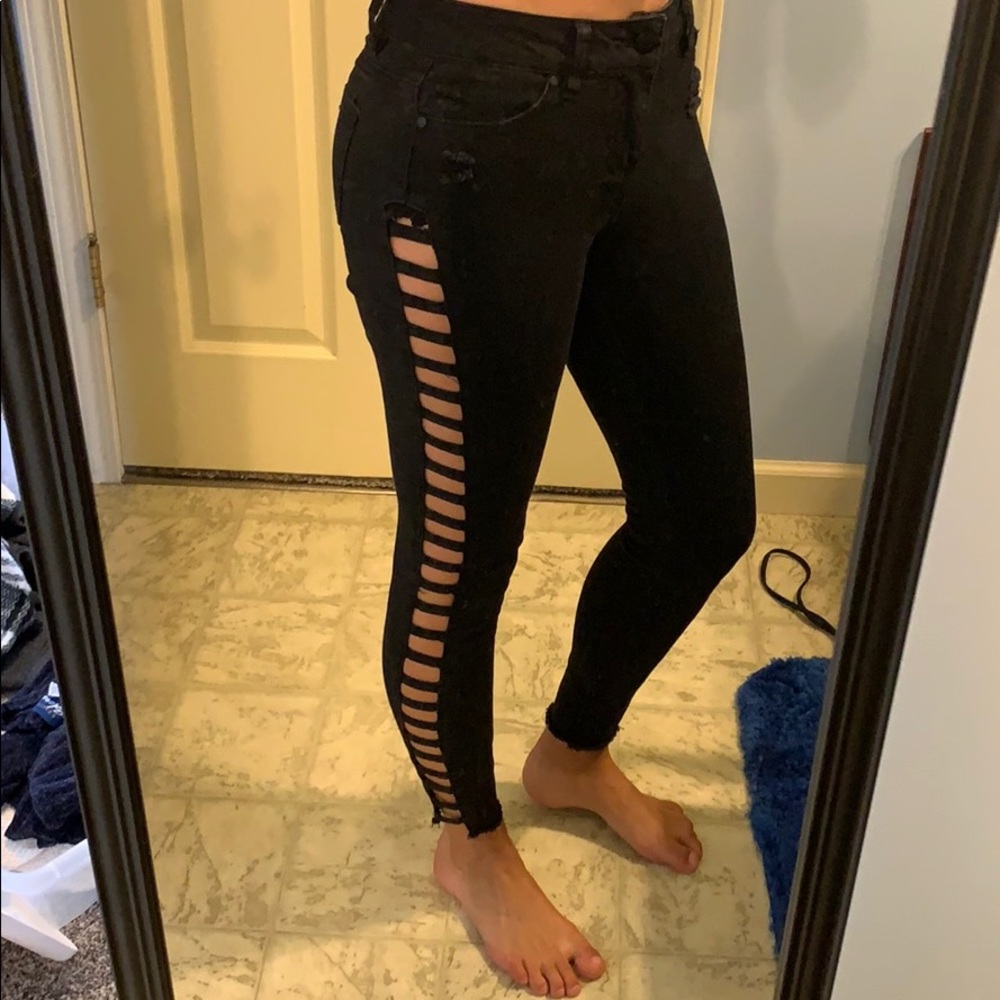 Blue spice slit jeans!